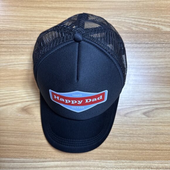 NEW - Happy Dad Hard Seltzer Snapback Foam Trucker Hat Black Mesh Back OSFA - Picture 3 of 6